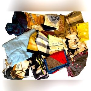 Resale Box Scarfs different sizes and Brands 14 pc assorted Multi Color